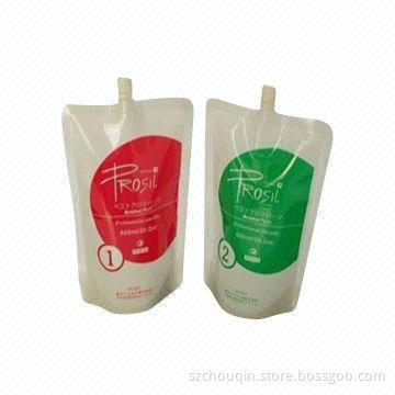 Shampoo standup pouch with spout, fast delivery, puncture resistance, light-proof/standup